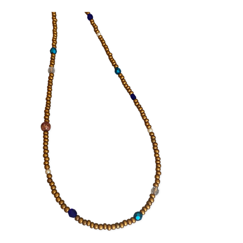 TEMPLE COLLECTION - PEARL NECKLACE COBALT