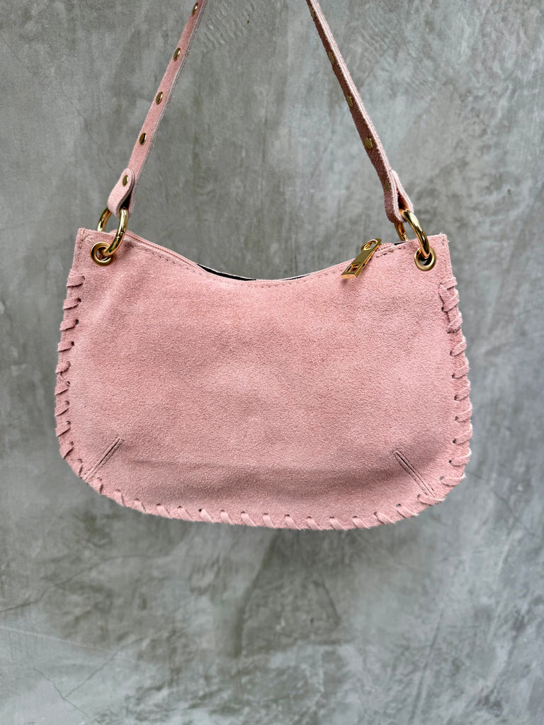 Bella Suede Stud Bag  - Pink