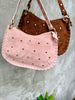 Bella Suede Stud Bag  - Chocolate