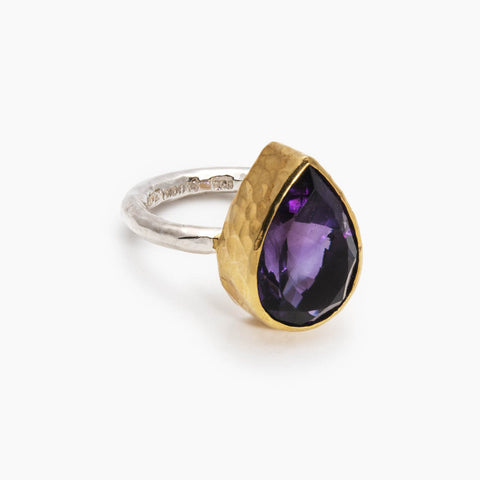 ZAFEERA RING - GREEN/PURPLE AMETHYST