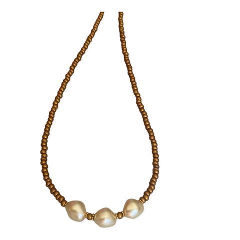 TEMPLE COLLECTION - PEARL NECKLACE ROSE