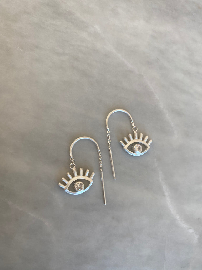 ZOE EVIL EYE THREAD EARRINGS