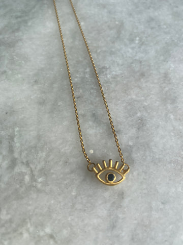 ZOE EVIL EYE COIN NECKLACE - GOLD